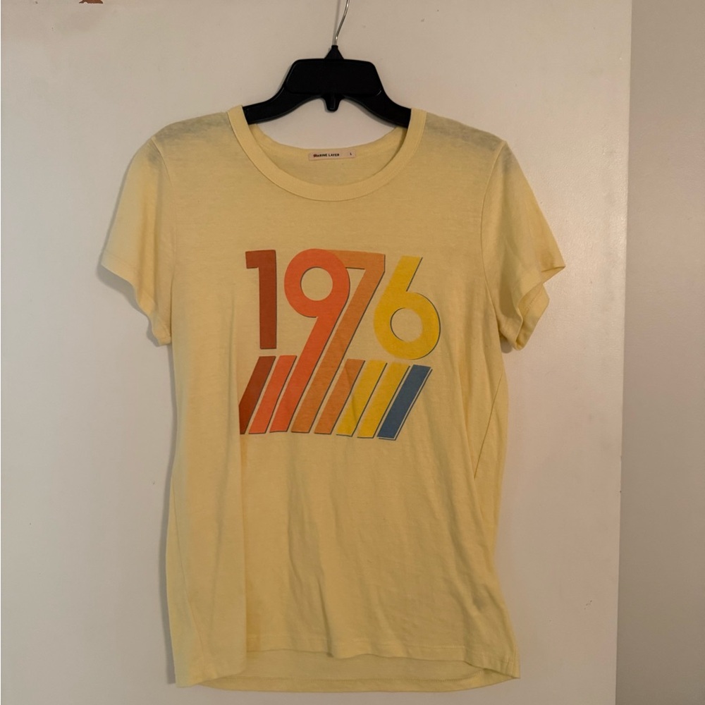 Marine Layer Yellow 1976 Graphic Short Sleeve Tee